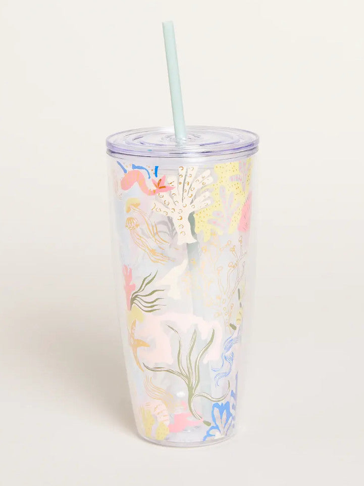 Spartina Mermaid Sea Clear Drink Tumbler 24Oz.