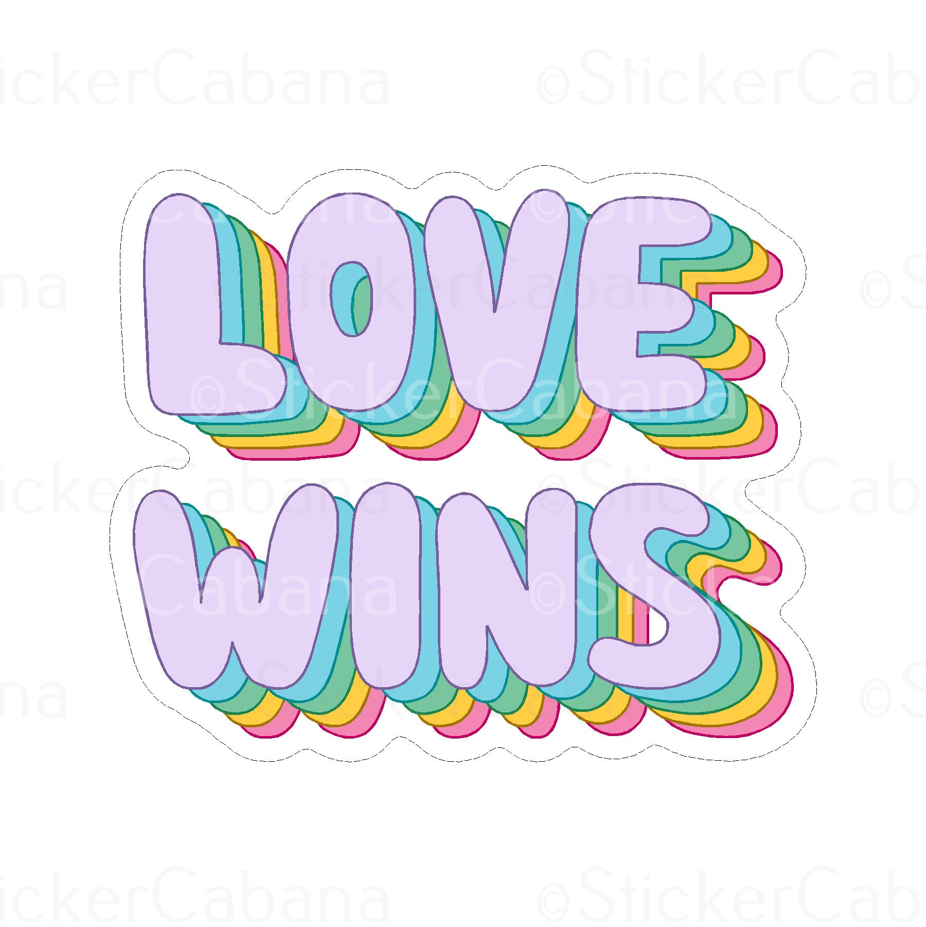 Sticker Cabana Love Wins Small Sticker