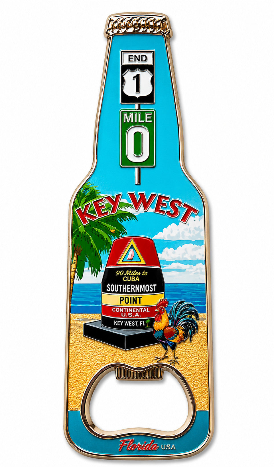 Beach & Southernmost Point Scene Bottle Opener