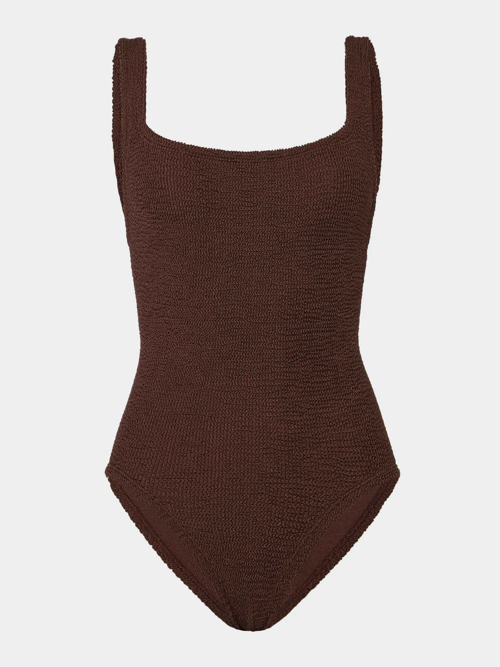 Hunza G Square Neck One Piece Swimsuit Metallic Chocolate O/S
