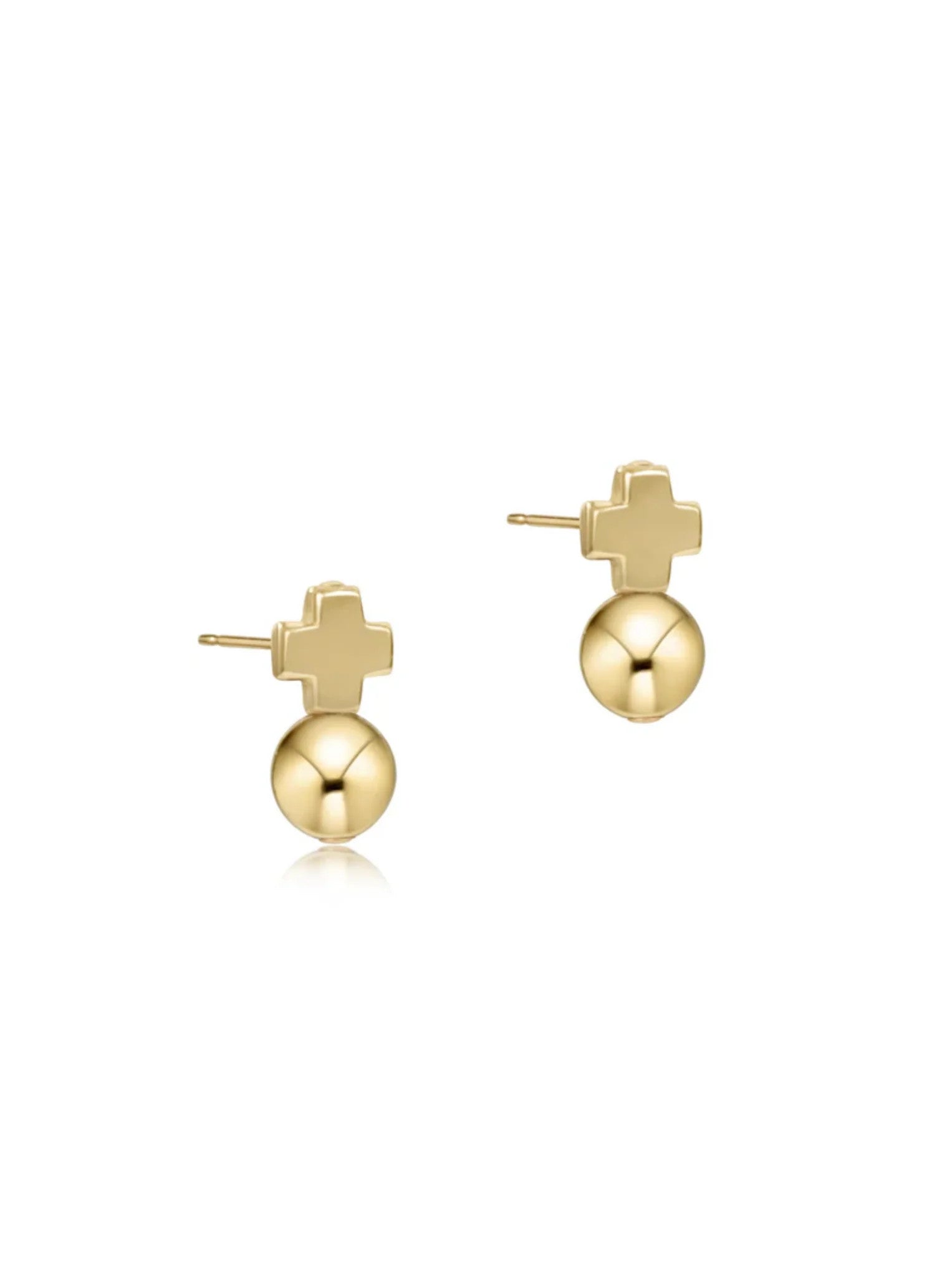 Enewton Signature Cross Classic Gold Stud Earrings