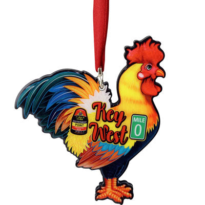 Key West Icons MDF Rooster Ornament