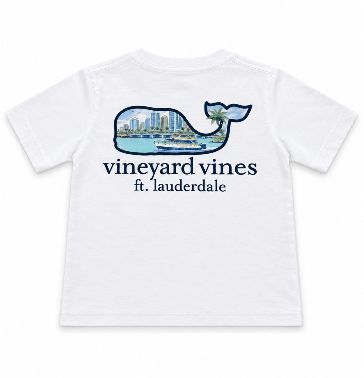 Vineyard Vines Kids Water Taxi Ft. Lauderdale SS Tee White Cap