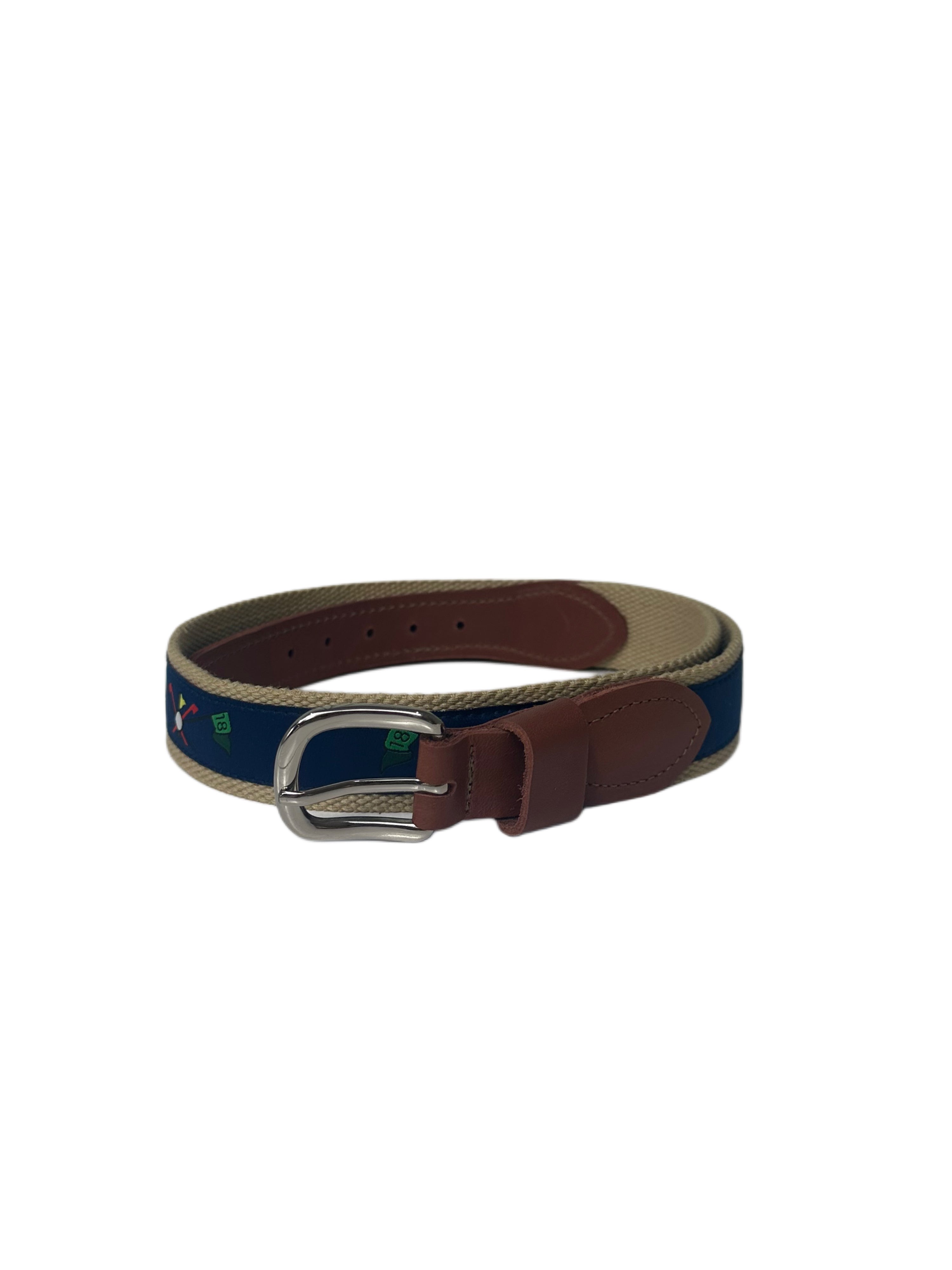 Leather Man Beach Collection Golf Cotton Web Belt
