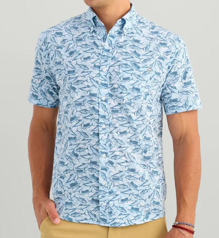 HUK Kona KC Printed SS Shirt Cerulean