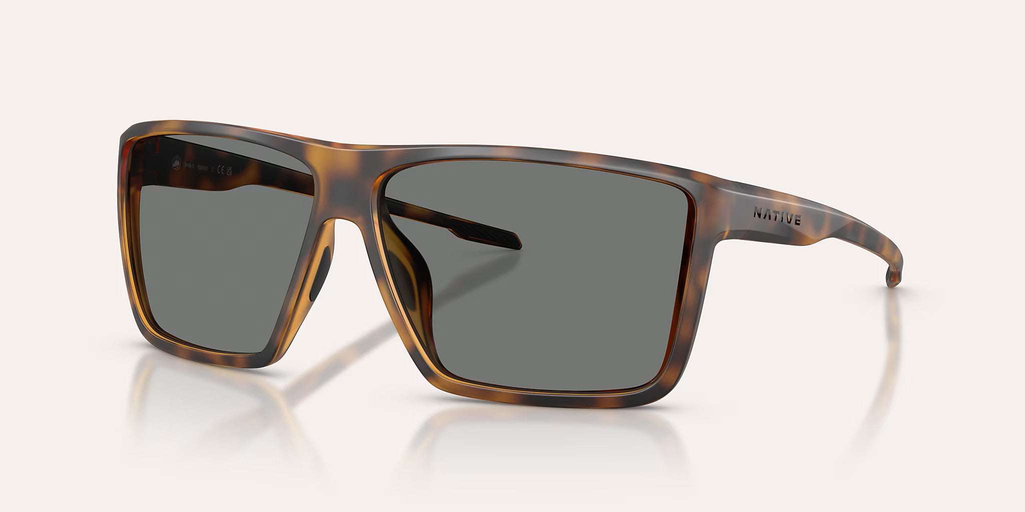 Native Eyewear Tavern XL Matte Tortoise Frame w/ Grey Lens Sunglasses Polarized