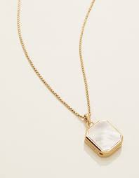 Spartina Square Locket Slide Necklace Mother Of Pearl