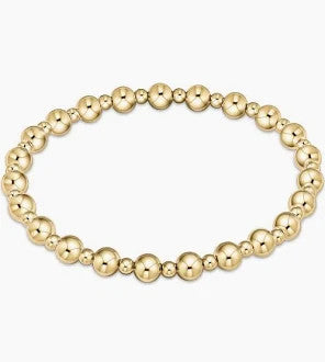 Enewton Classic Grateful Pattern 5mm Beaded Bracelet Gold