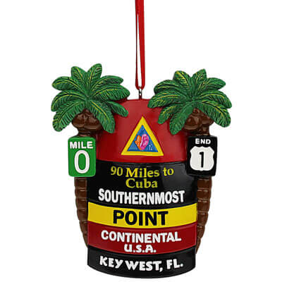Key West Buoy W/Palms Ornament