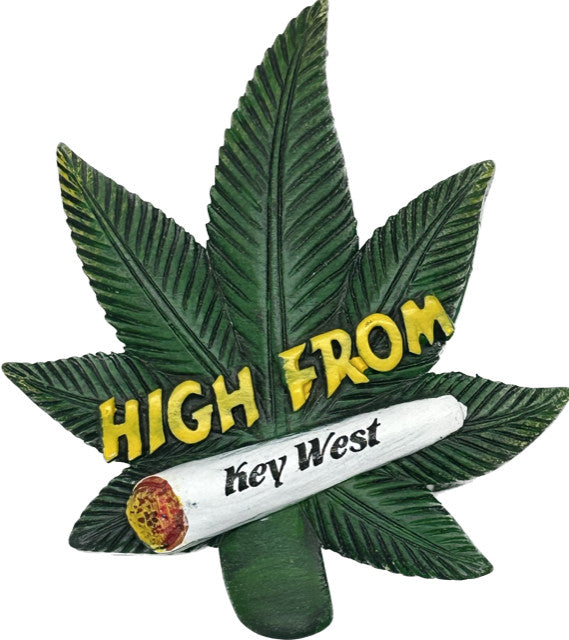 "High From" Key West Leaf Shape 3.5" Trinket Box