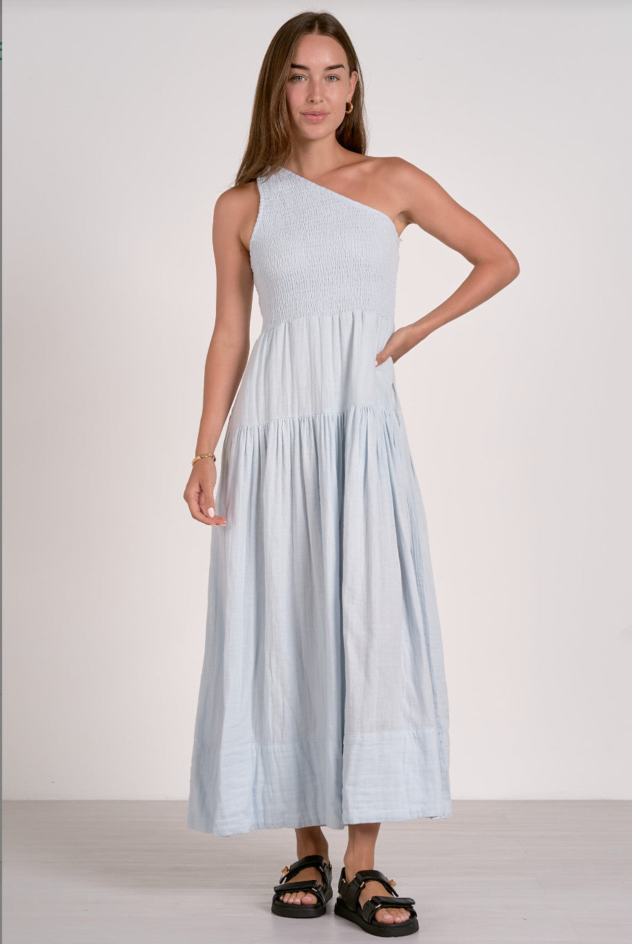 Elan Anika One Shoulder Maxi Dress