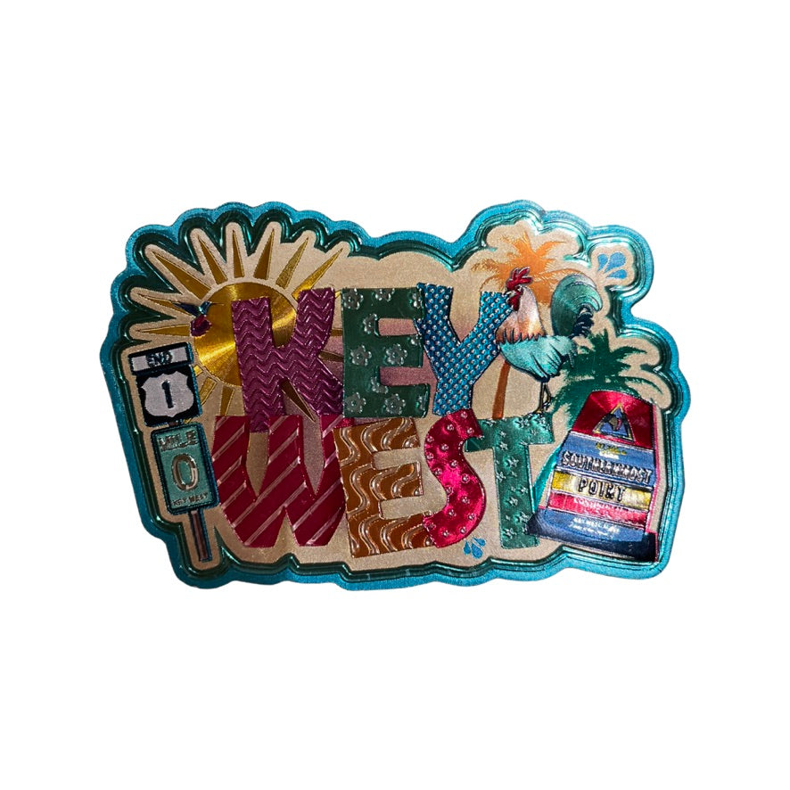 Jojo's Funky Key West Icon Foil Magnet