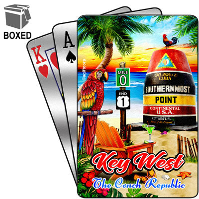 Key West Scene Map Foil Playing Cards