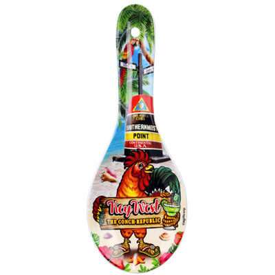 Key West Rooster Ceramic Spoon Rest