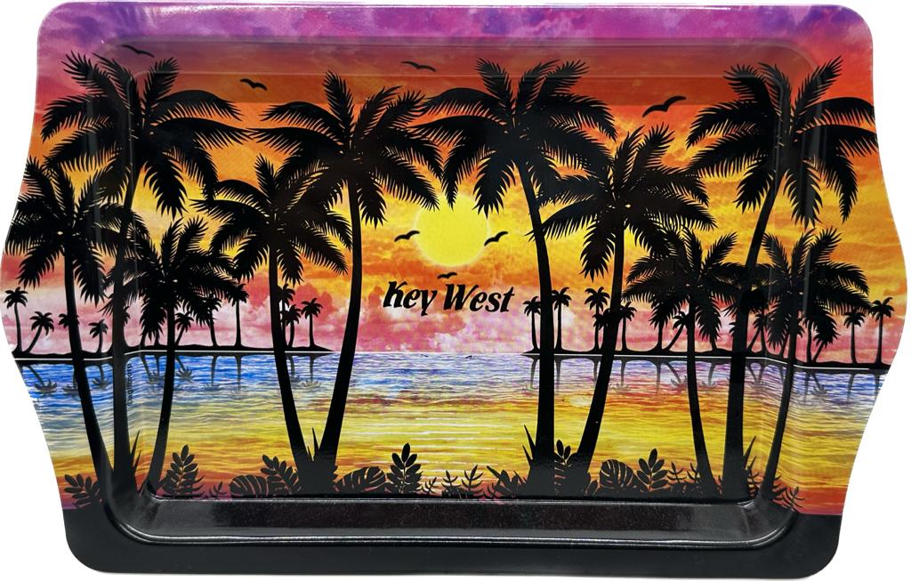 Palm Sunset Key West 10"x6" Tin Tray