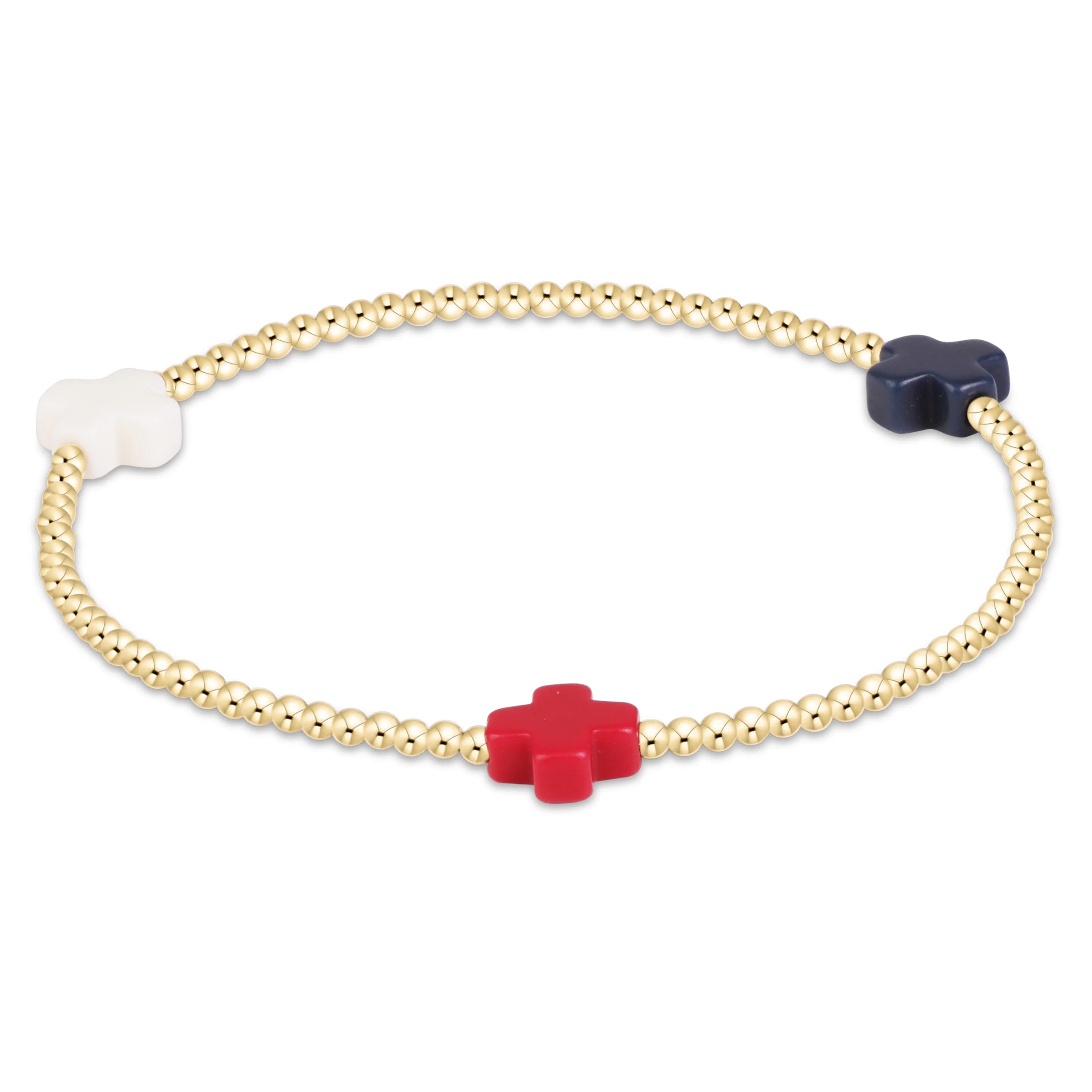 Enewton 250 Anniversary Egirl Signature Cross 2mm Gold Bracelet 5.5" Firecracker