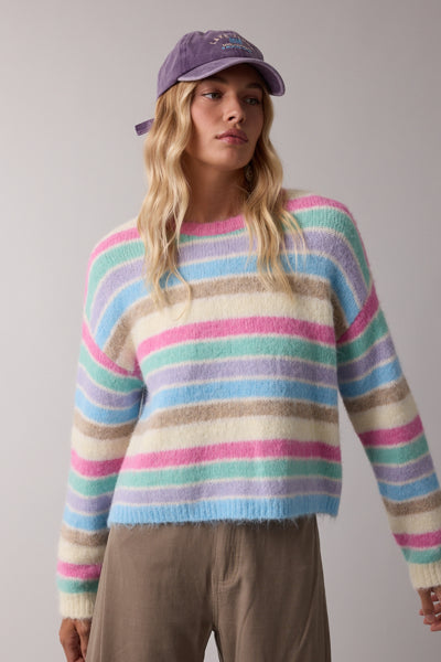Shaddow and Fish Harper Stripe Sweater Pink Combo