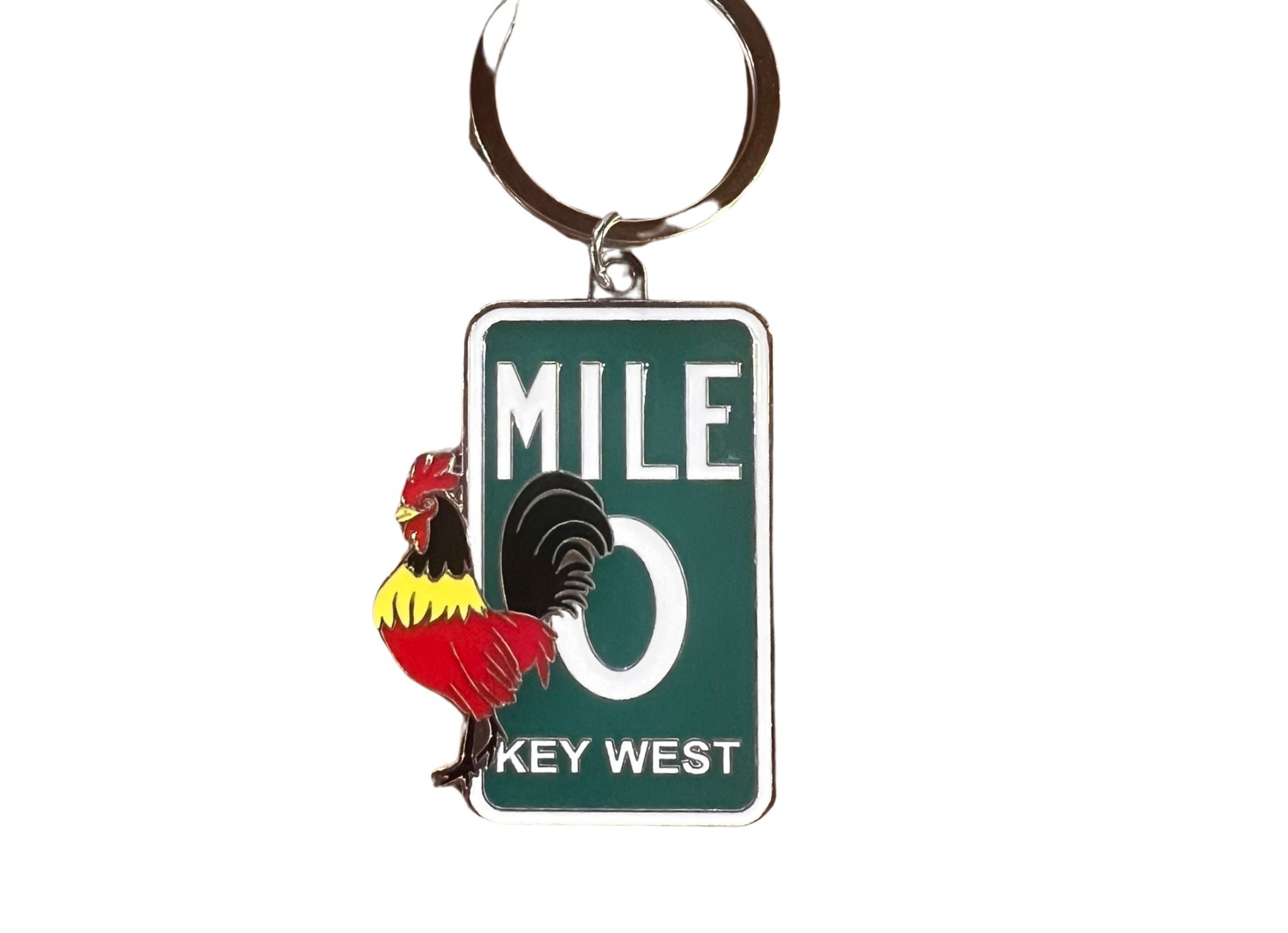 Key West Iconic Rooster Mile 0 Keychain