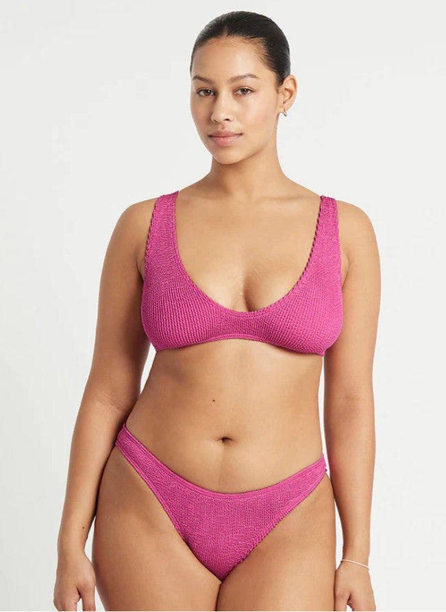 Bond Eye Scout Crop Top Fuchsia Shimmer O/S