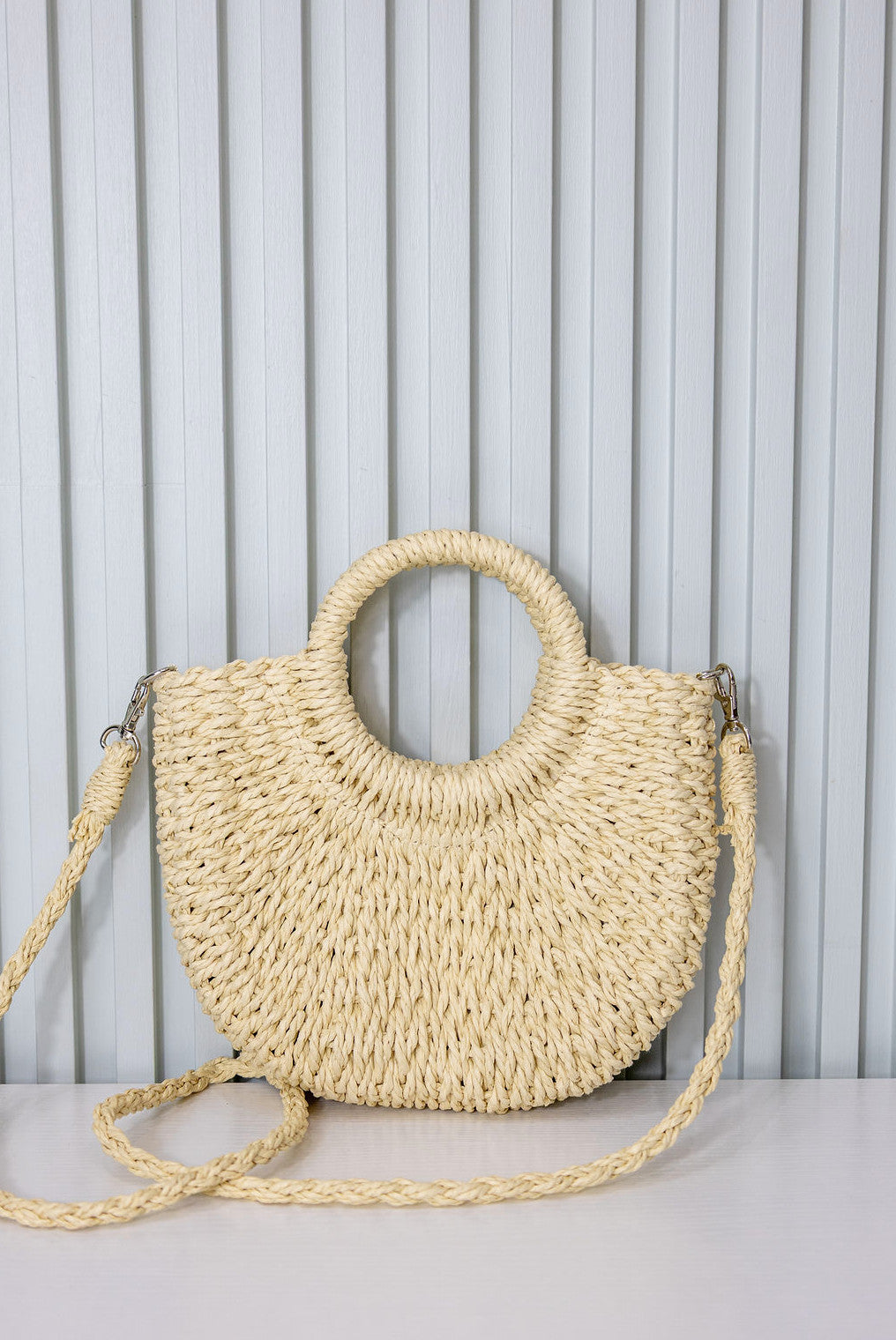 Shaddow and Fish Emma Luxe Crossbody Bag Beige