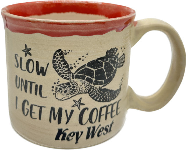 Slow Until I Get My Coffee Embossed 16oz Camp Mug