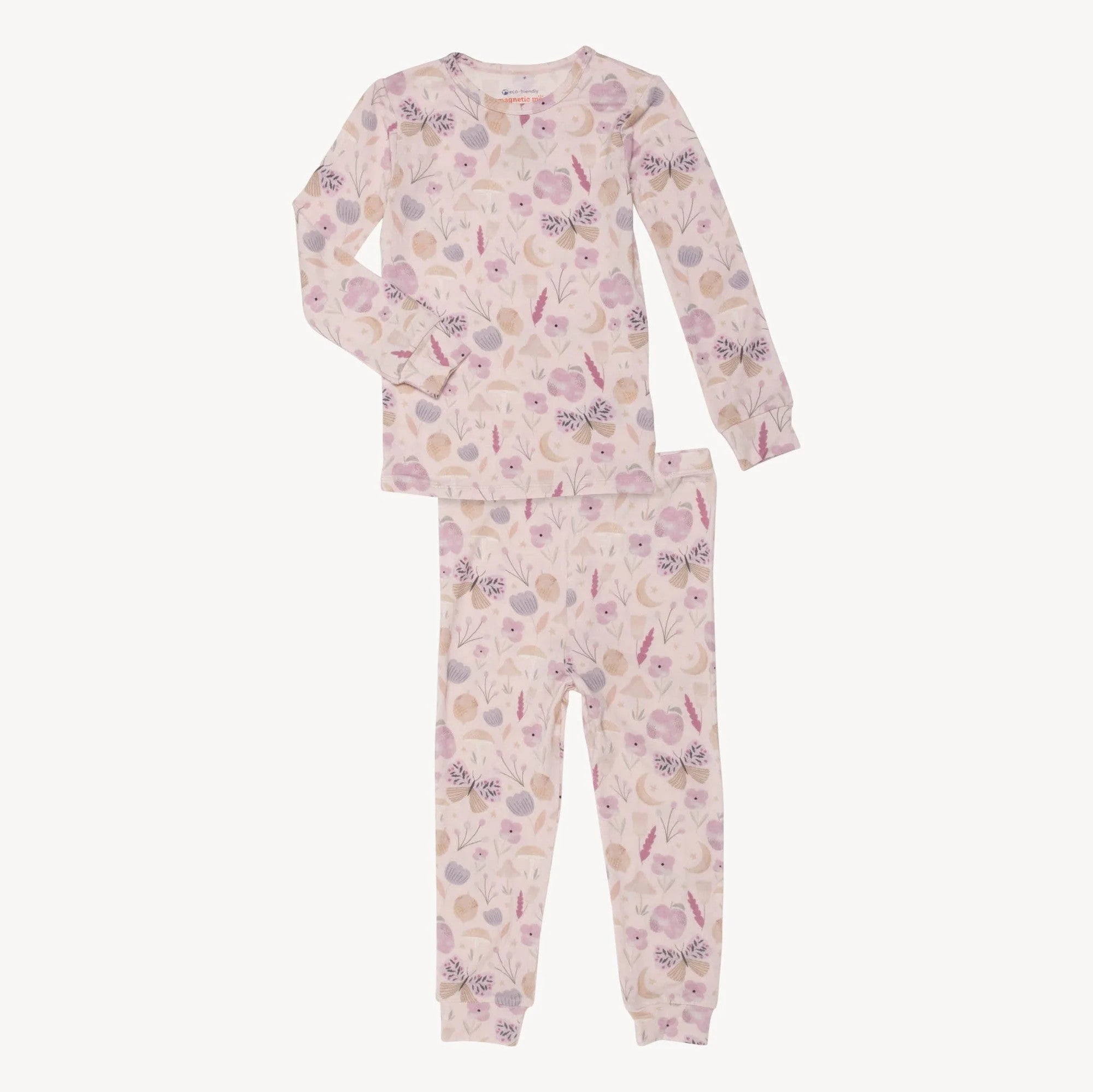 Magnetic Me Modal No Drama Long Sleeve Kids Pajama Set Organic Botanics