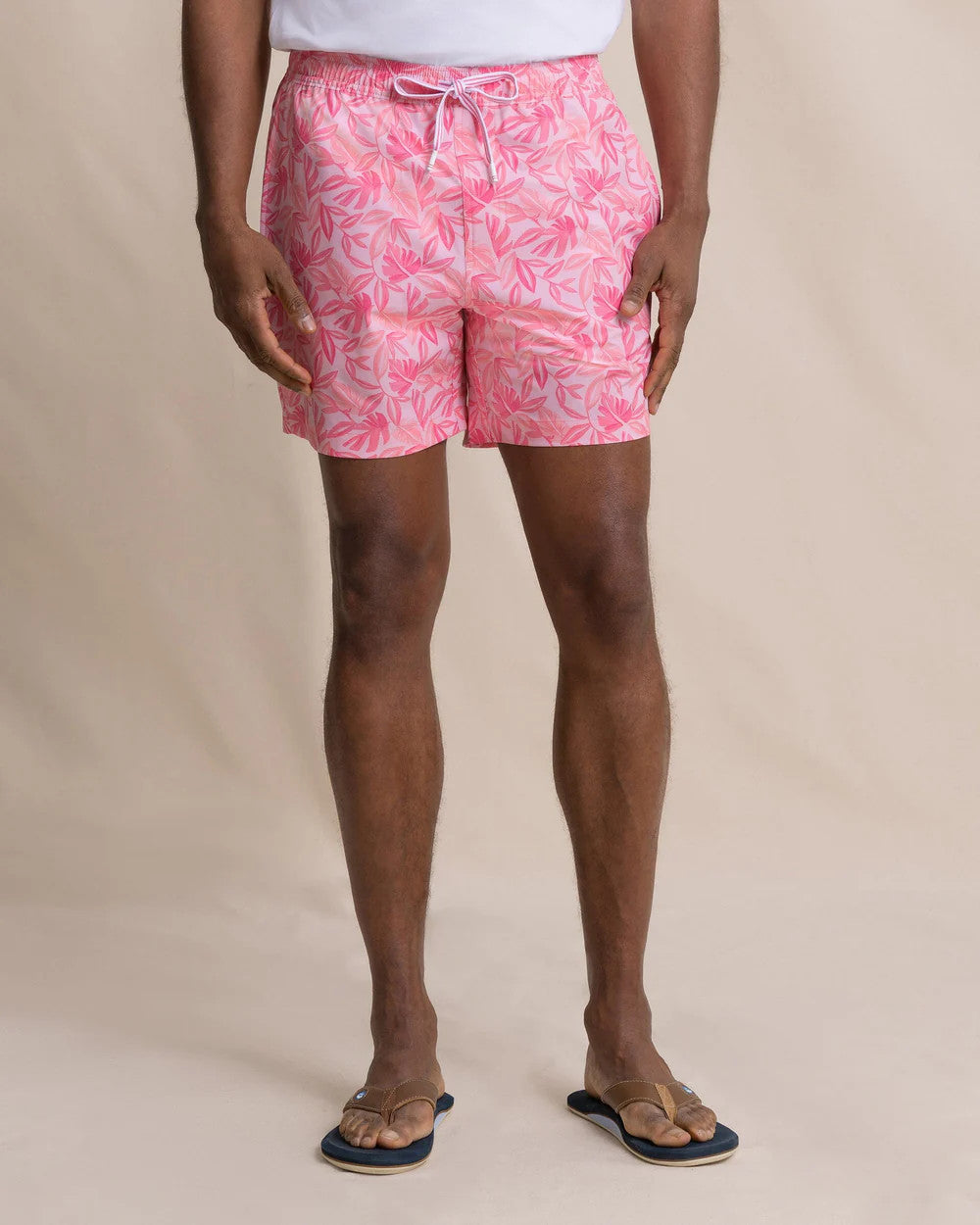 Southern Tide Island Fronds Swim Trunk Sea Pink