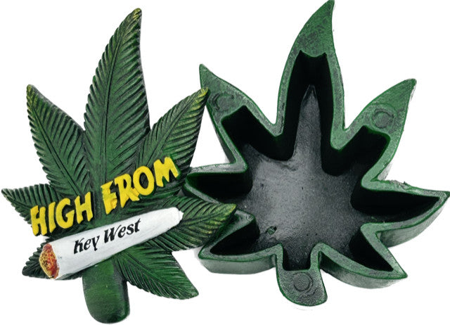 "High From" Key West Leaf Shape 3.5" Trinket Box