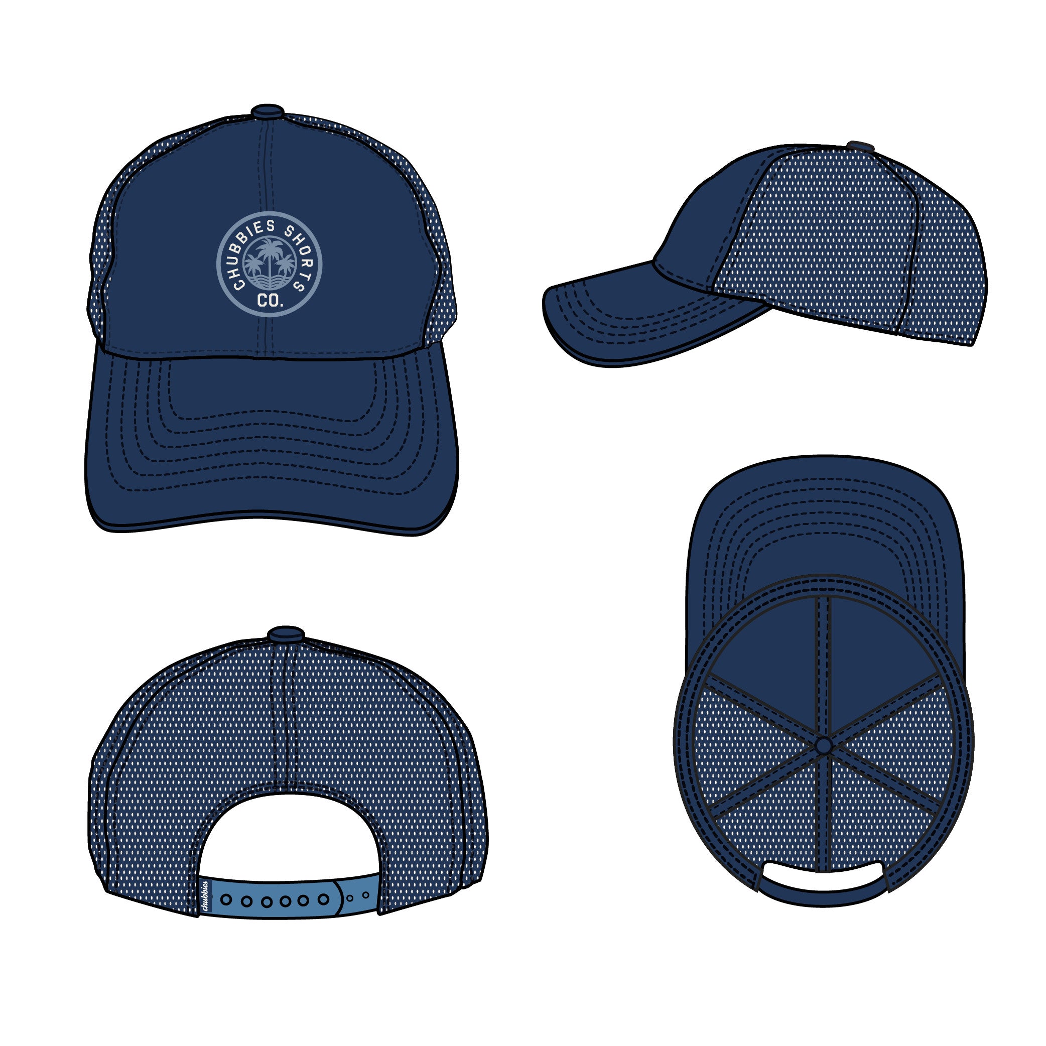 Chubbies The Navy Trucker with Mesh Hat