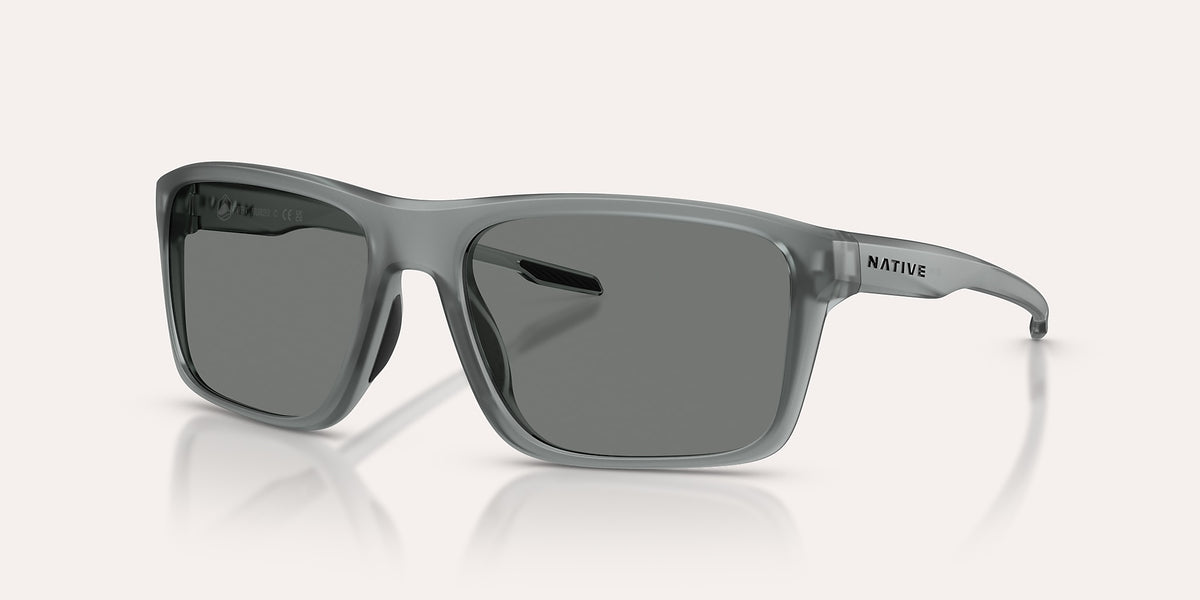 Native Eyewear Tavern Matte Smoke Crystal Frame w/ Grey Lens Sunglasses Polarized