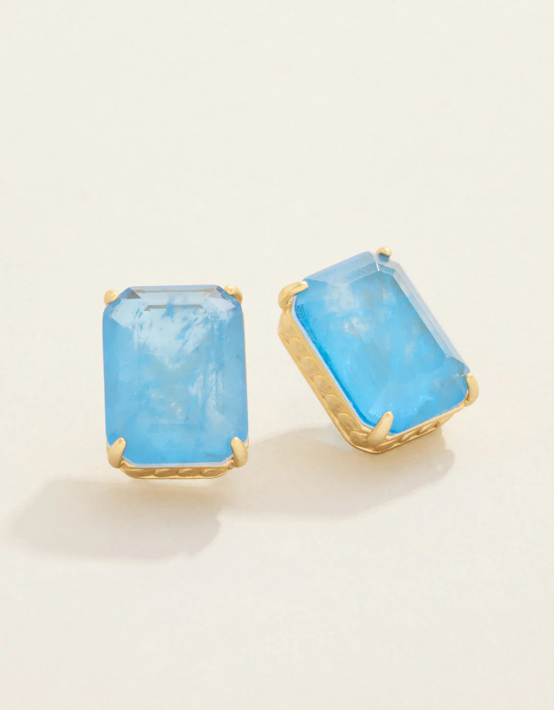Spartina Naiad Rectangle Stud Earrings Blue