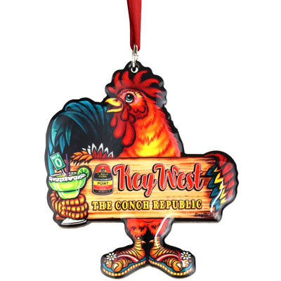Key West Rooster MDF Ornament