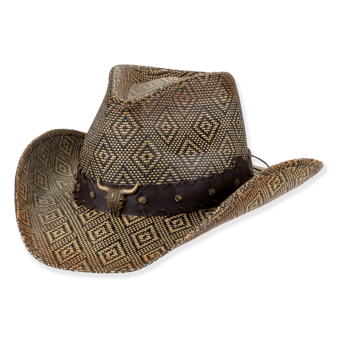Sun 'N' Sand Kyle Bull Detail Western Hat