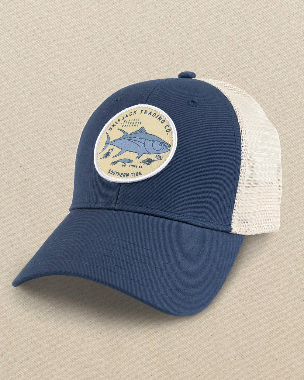 Southern Tide Skipjack Trading Co Trucker Hat Aged Denim
