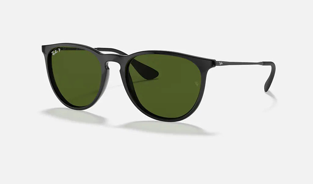Ray Ban Erika Black Frame w/ Green Nylon Lens Sunglasses Polarized