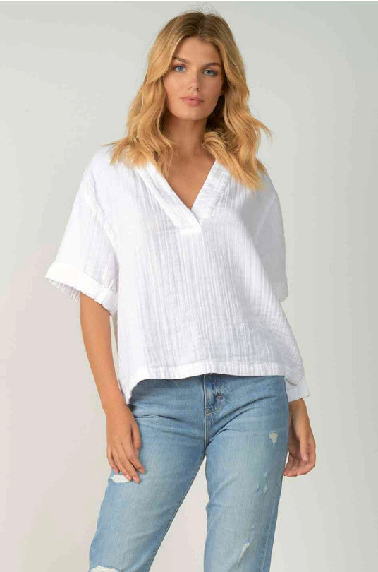 Elan Elizabeth Gauze Top
