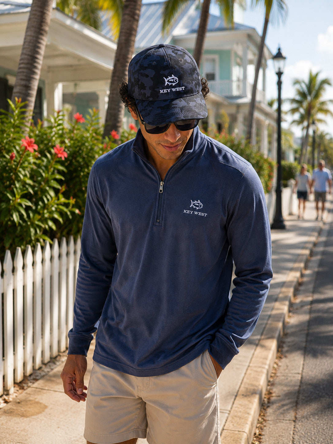 Southern Tide Camo Key West White Embroidered Hat Caviar Black