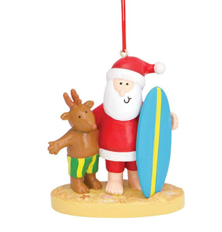 Cape Shore Santa & Friends Surfboarding Key West Ornament