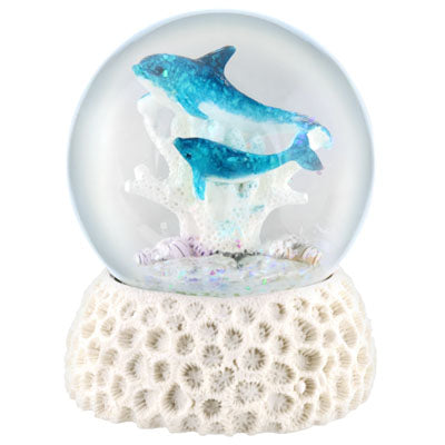 Dolphin On Coral Snowglobe