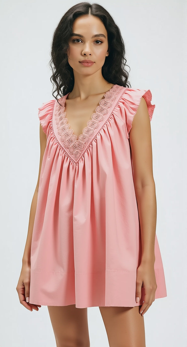 Free People Sundazed Mini Dress Lychee Blush