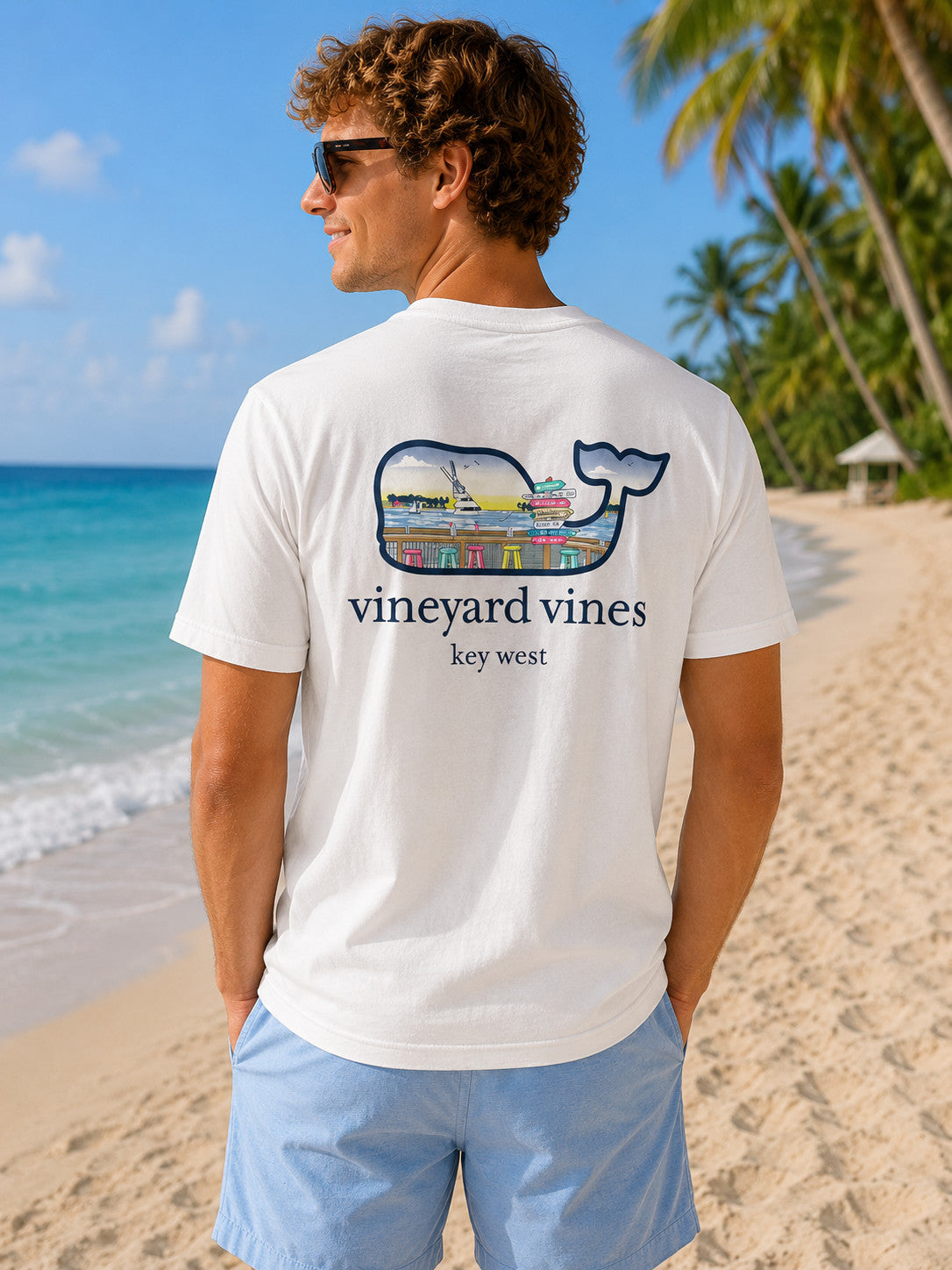 Vineyard Vines Bar Scene Key West Pocket Tee Short Sleeve