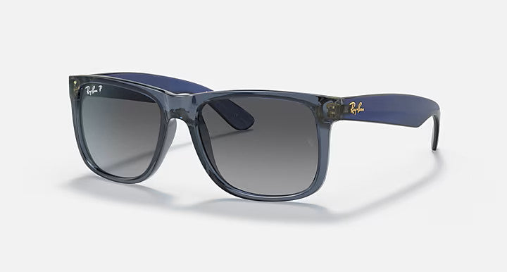 Ray Ban Justin Transparent Blue Frame w/ Grey Gradient Lens Sunglasses Polarized