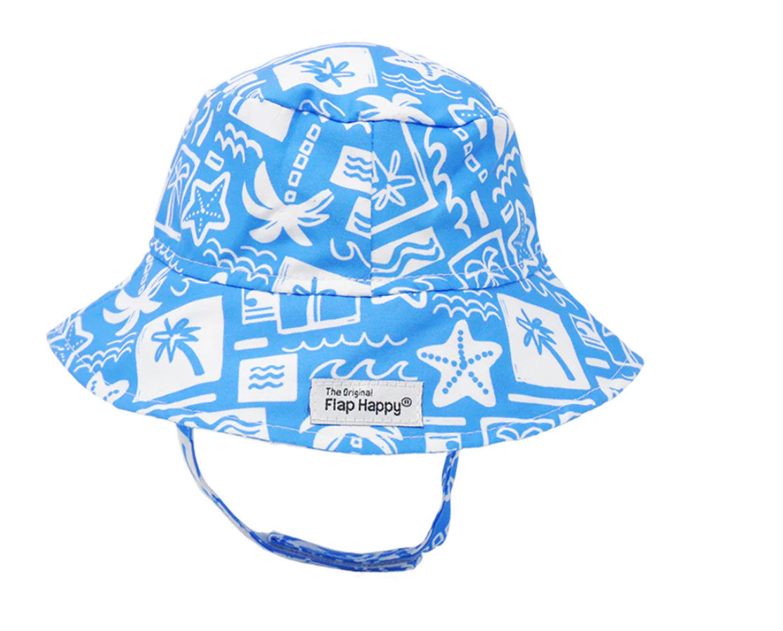 Flap Happy Seaside Palms Bucket Hat