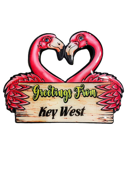 Greetings From Key West Flamingo Magnet