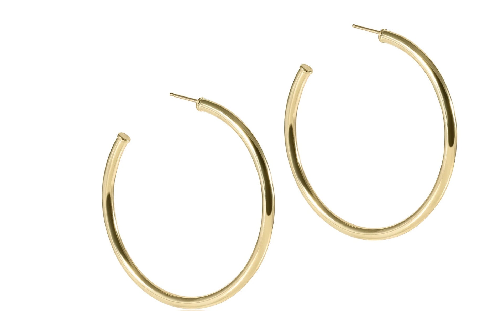 Enewton 3mm Smooth Post Hoop 2" Earrings Gold
