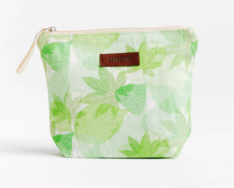 Sand Cloud Leaves Zipper Pouch Green