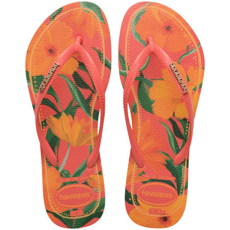 Havaianas Ladies Slim Tropical Flip Flops Tropical Coral
