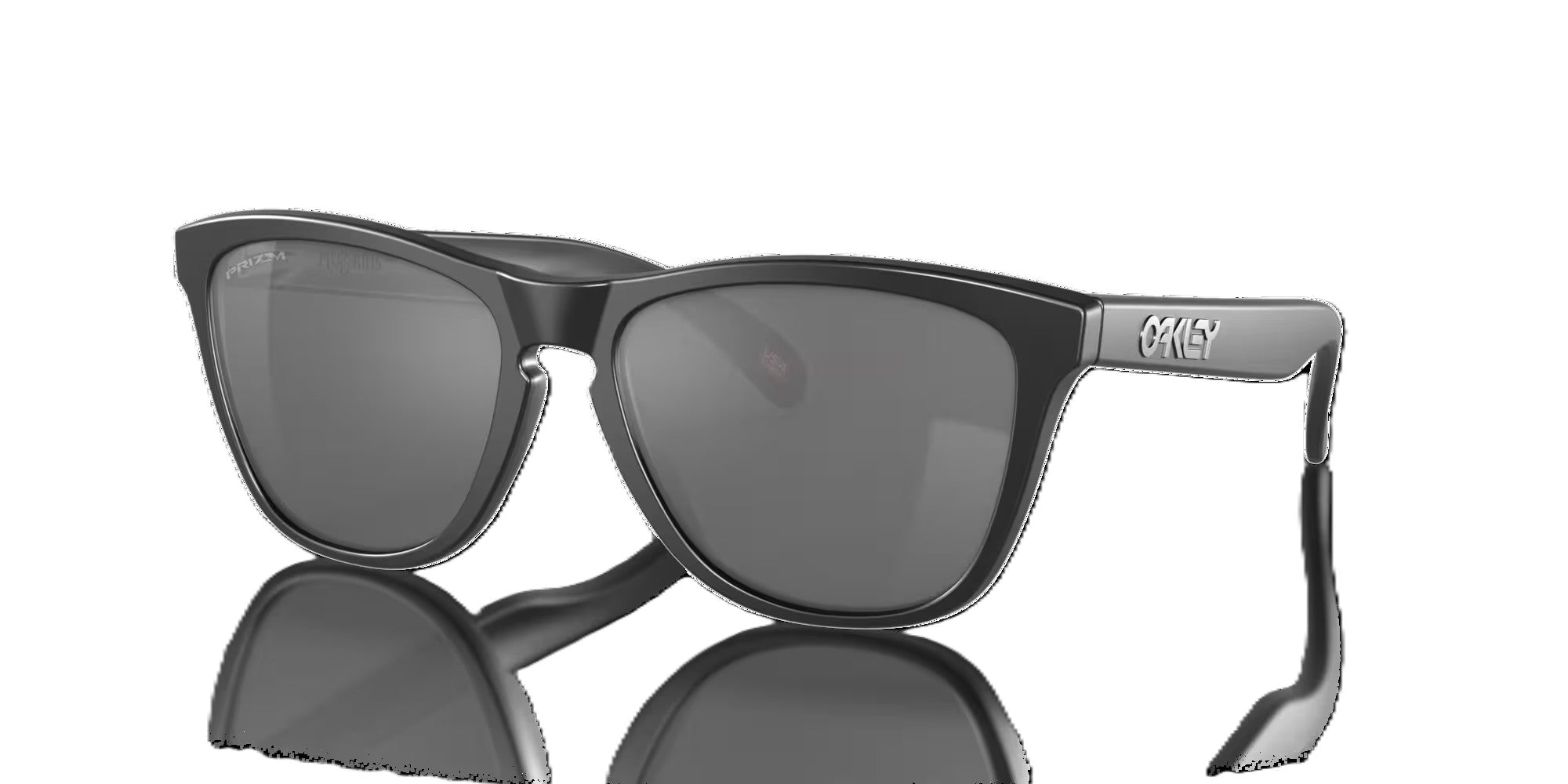Oakley Frogskins Matte Black Frame w/ Prizm Black Lens Sunglasses Polarized