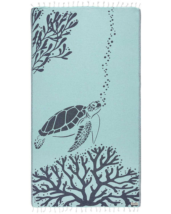 Sand Cloud Bubbles Turtle Beach Towel Seaglass
