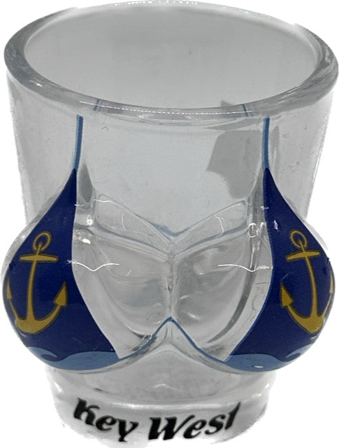 Anchor Bikini Bust 3D Shot Glass